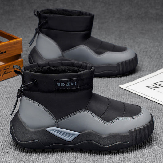 Botas Casuales de Algodón Cálidas para Hombre - Botines Estilo Mid-Top - Image 7