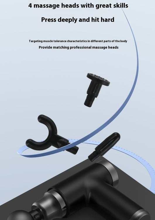 Black mini massage gun with a spherical head attachment and an LCD screen showing "32" with power and intensity buttons. - Image 15