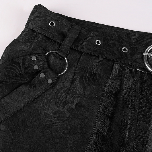 Falda Asimétrica Gótica Dark Rock Punk en Gris Ceniza - Image 15