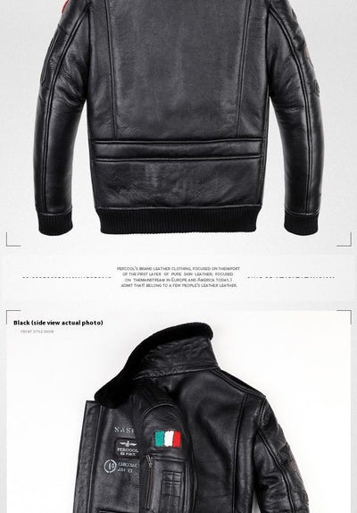 Chaqueta de Cuero Estilo Aviador para Hombre - Image 15