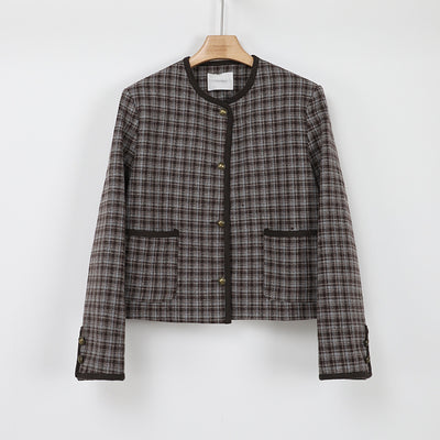 Chaqueta Larga de Cuadros Holgada con Aroma Duradero - Image 3