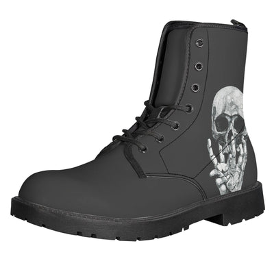 Botas Martin Británicas de Cuero con Estampado y Tacón Bajo para Mujer - Image 3