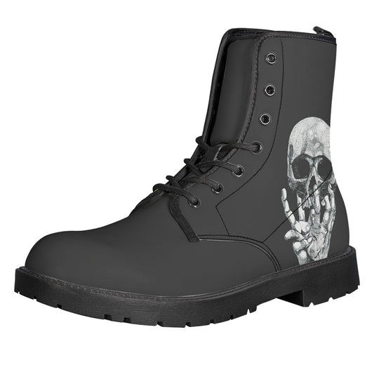 Botas Martin Británicas de Cuero con Estampado y Tacón Bajo para Mujer - Image 3