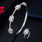 Conjunto de Pulsera y Anillo para Mujer con Circonita Brillante y Baño de Oro Real