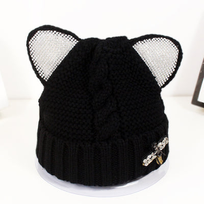 Gorro de Punto con Orejas de Gato y Brillantes - Image 5