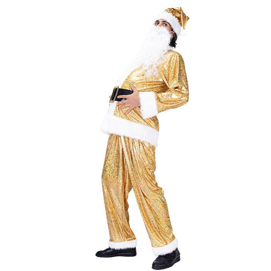 Disfraz de Papá Noel Dorado Premium para Presentaciones Escénicas - Image 4