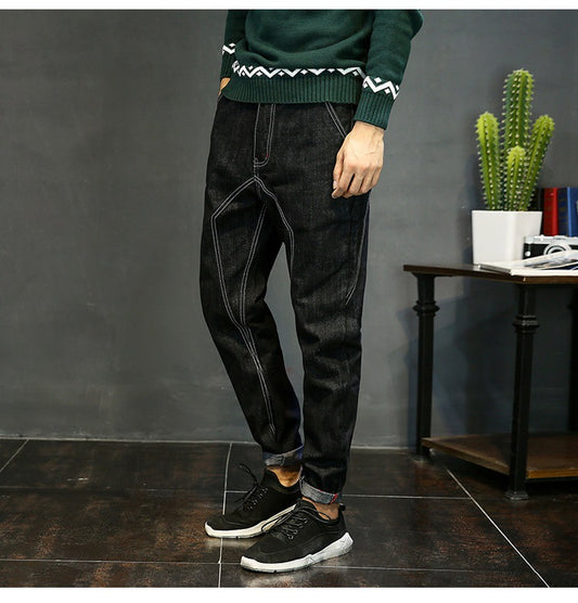Pantalones Harem Skate de Corte Suelto y Color Sólido para Hombre