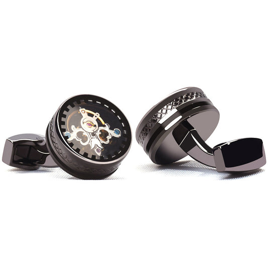 Gemelos Tourbillon Lujo Minimalista Estilo Francés Movimiento Punk