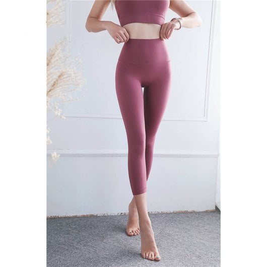 Pantalones Yoga Crop Cintura Alta Nude Ajustados - Image 10