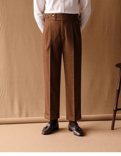Pantalones de Invierno Rectos Cintura Alta para Hombre con Hebillas Parisinas - Image 13