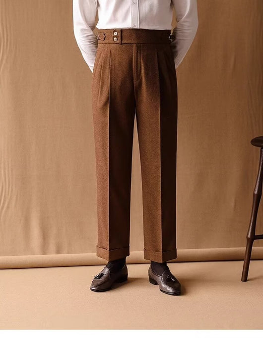 Pantalones de Invierno Rectos Cintura Alta para Hombre con Hebillas Parisinas - Image 13