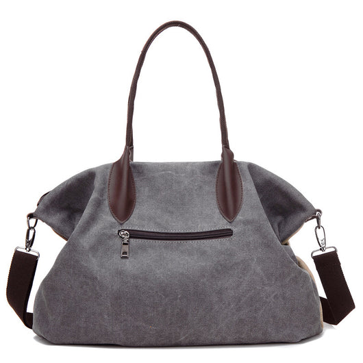Bolsa de Lona para Mujer con Costuras de Contraste Retro - Image 10