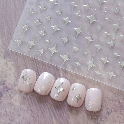 Stickers de Uñas Mariposa Rosa con Relieve Blanco y Negro - Image 42