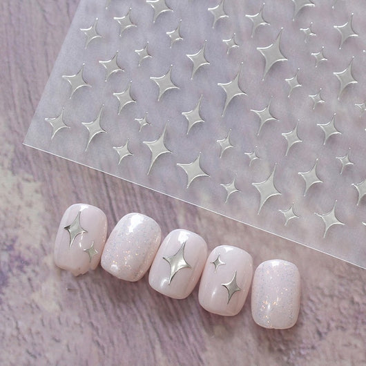 Stickers de Uñas Mariposa Rosa con Relieve Blanco y Negro - Image 42