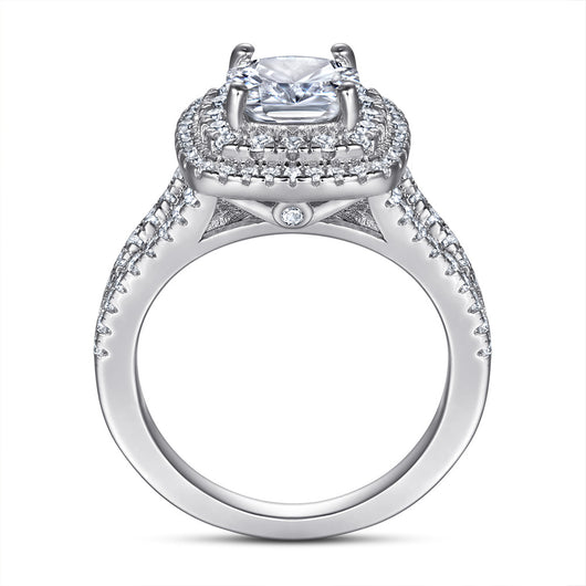 Anillo de Diamante Simulado con Circón Incrustado para Compromisos - Image 2