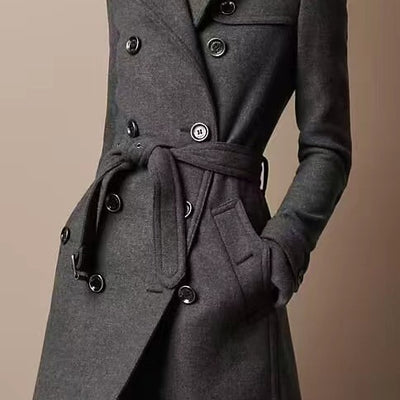 Abrigo de Lana Cruzado para Mujer - Estilo Casual Elegante - Image 5
