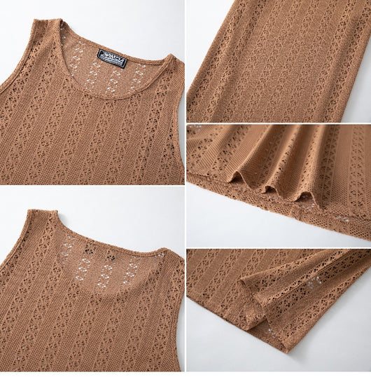Chaleco Suelto Cuello Redondo Estilo Playa Casual - Image 16