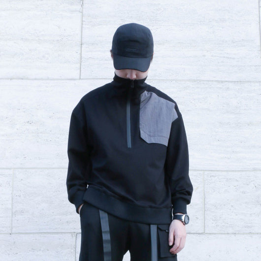 Suéter Hombre Cuello Alto con Detalles de Contraste y Costuras - Image 5