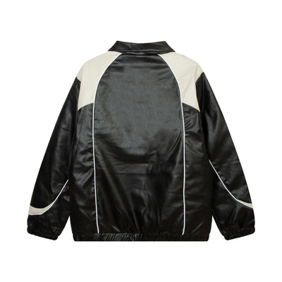 Chaqueta de Cuero PU Bordada para Motociclista - Diseño Holgado Americano - Image 14