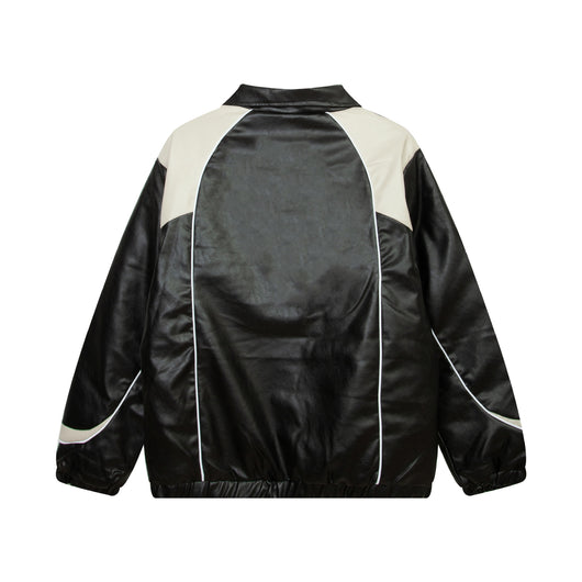 Chaqueta de Cuero PU Bordada para Motociclista - Diseño Holgado Americano - Image 14