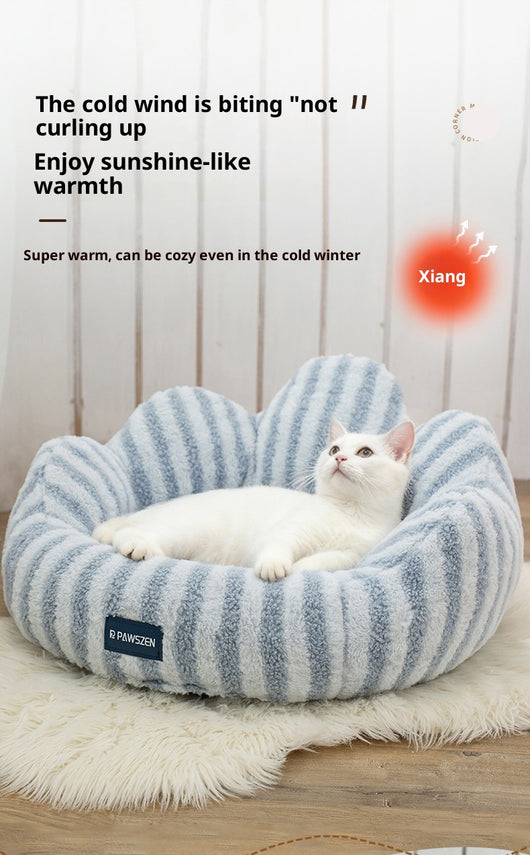 Cama Nido para Gatos Acolchada Grande Diseño Pétalos - Image 12