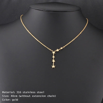 Collar de Cadena Clavícula con Cruz y Perlas Dorado - Image 3