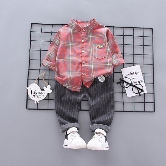 Conjunto Infantil de Camisa Cuadrille Manga Larga para Bebé - Image 12