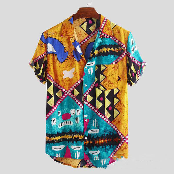 Camisa de Playa para Hombre de Manga Corta