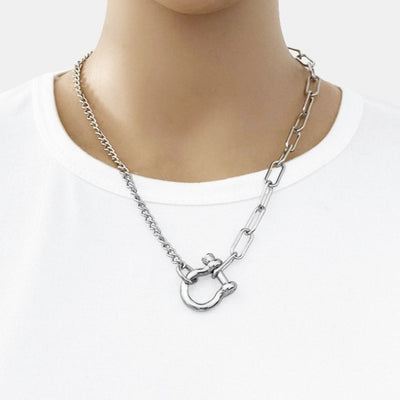 Collar Unisex Acero Titanio con Cierre Herradura - Diseño Moderno y Versátil