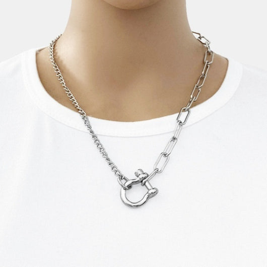 Collar Unisex Acero Titanio con Cierre Herradura - Diseño Moderno y Versátil