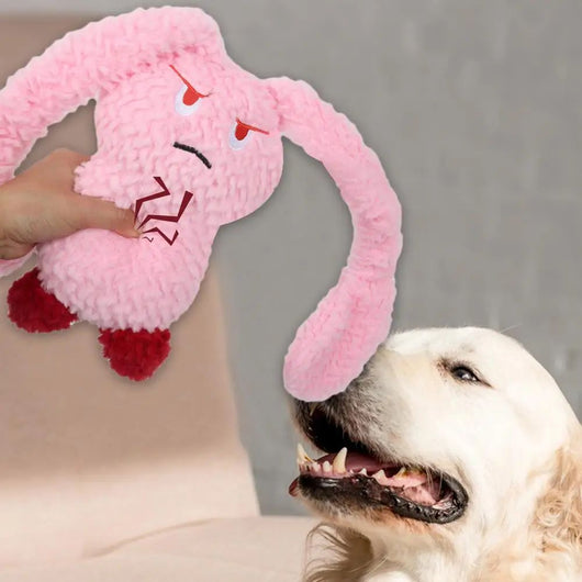 Juguete de Dentición para Perros Conejo Chirriante Peluche Masticable Portátil - Image 10
