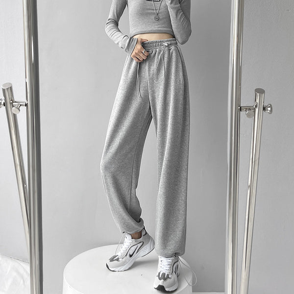 Pantalones Deportivos Velour Gris para Mujer - Comodidad Street Style