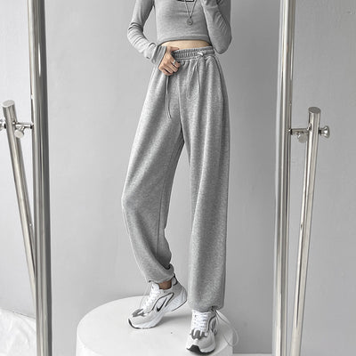 Pantalones Deportivos Velour Gris para Mujer - Comodidad Street Style