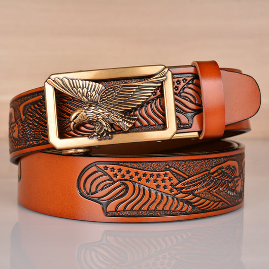 Cinturón de Cuero para Hombre con Águila Grabada - Image 5
