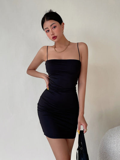 Vestido Ajustado con Pliegues y Tirantes Finos para Cadera - Image 17