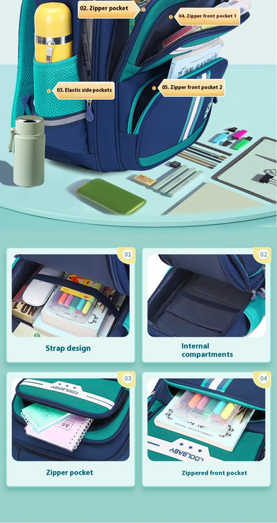 Mochila Escolar para Primaria Grados 1-6, Impermeable y de Gran Capacidad para Niños y Niñas - Image 12