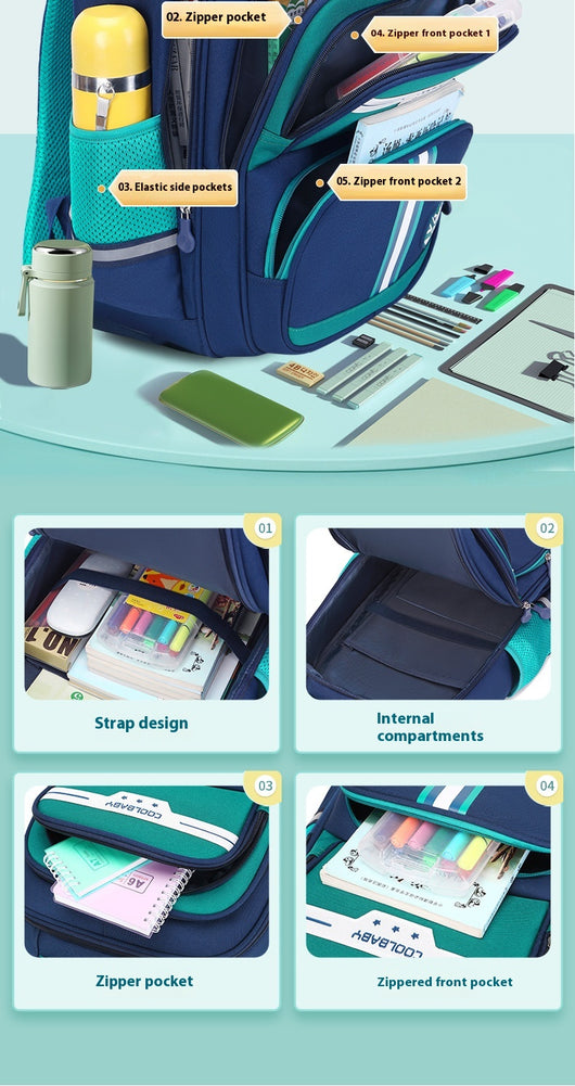 Mochila Escolar para Primaria Grados 1-6, Impermeable y de Gran Capacidad para Niños y Niñas - Image 12