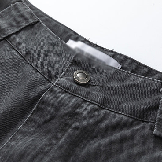 Pantalones Holgados Rectos de Cintura Alta con Pliegues y Detalles Gastados - Image 3