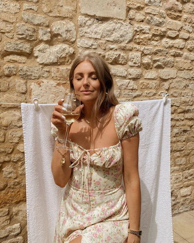 Vestido Largo Elegante con Estampado Floral, Mangas Abullonadas y Abertura Alta - Image 19
