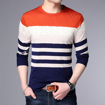 Suéter de Cuello Redondo con Bloques de Color para Hombre Joven - Image 16
