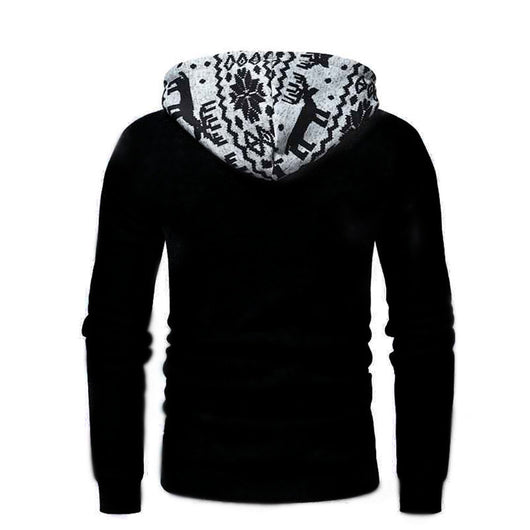 Cardigan Navideño para Hombre con Estampado de Reno, Capucha y Cierre - Image 4