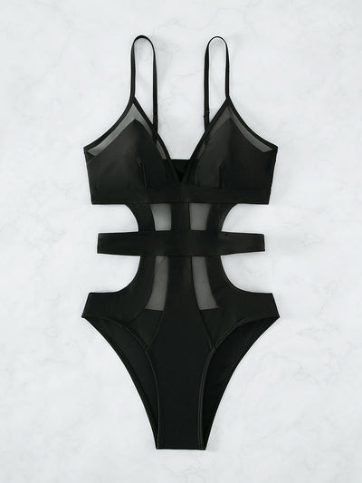 Traje de Baño Enterizo Negro Estilo Europeo Americano - Image 5