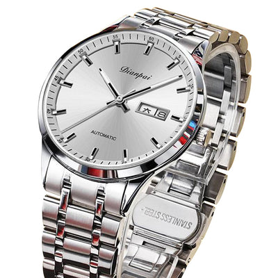 Reloj Mecánico Automático de Acero Inoxidable con Correa de Metal, Resistente al Agua e Iluminación Nocturna - Image 3