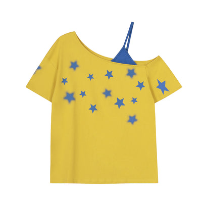 Playera Estrellas con Hombro Descubierto para Mujer - Image 6