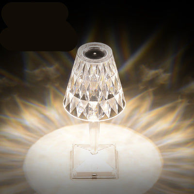 Lámpara de Mesa Cristal Diamante con Carga USB - Luz Nocturna Decorativa Recargable - Image 6