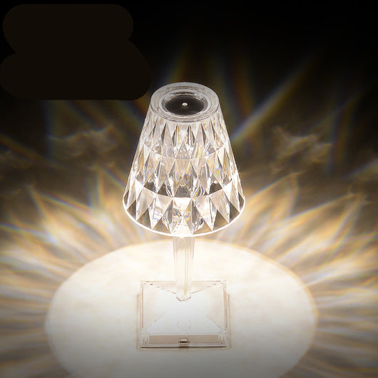 Lámpara de Mesa Cristal Diamante con Carga USB - Luz Nocturna Decorativa Recargable - Image 6