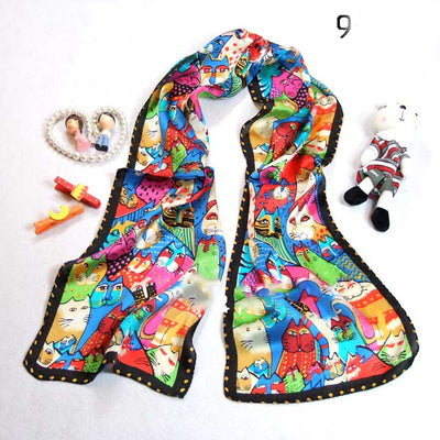 Pañuelo de Seda Estampado Animal Print Elegante para Mujer - Image 11