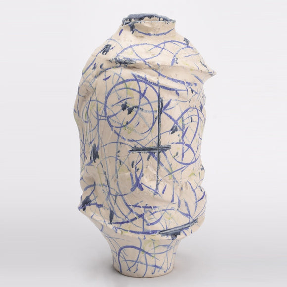 Jarrón Artesanal de Cerámica Wabi-Sabi con Acabado Vintage