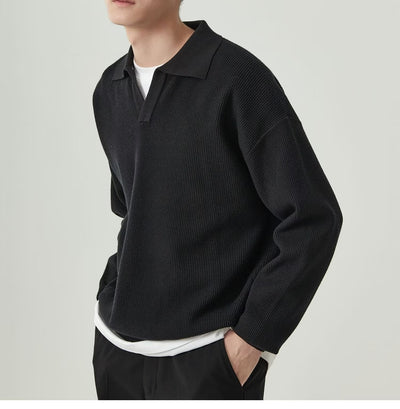 Camiseta Suelta de Manga Larga en Color Sólido para Hombre - Image 16