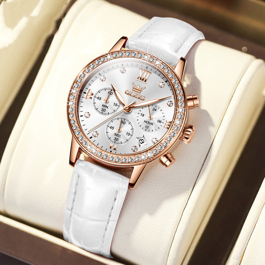 Reloj Cuarzo para Mujer con Diamantes y Funciones Cronómetro - Image 9
